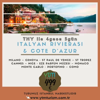 İTALYAN RİVİERASI & COTE D'AZUR 4 GECE